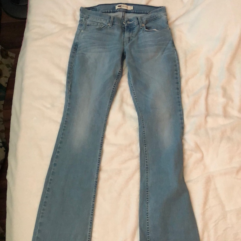 Blue bootcut jeans
